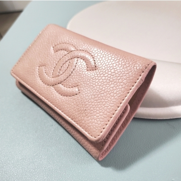 CHANEL Pink Caviar Leather 6-Key Holder Case Wallet Vintage CC Logo - Picture 4 of 16